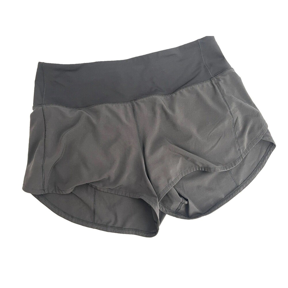 Lululemon Speed Up HR High Rise Black Running Unlined Shorts LW7BBFT Sz 10 4”
